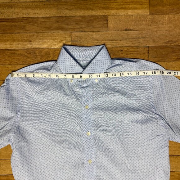Ledbury Mens Light Blue Patterned Long Sleeve Button Down Size 15.5 - Picture 4 of 8